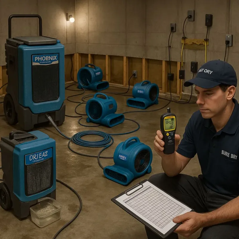 Structural Drying and Dehumidification process in Laurel Hill, VA